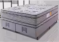 Cama Box King Colchão Ortofirm + Box 193x203x71 Double Face Espuma D45 Cinza