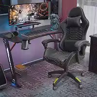 Cadeira Gamer Ergonômica com Estrutura Reforçada, Reclinação 90°-150°, Apoio de Braço Sincronizado e Suporte Lombar Ajustável – Conforto para Jogos e Home Office