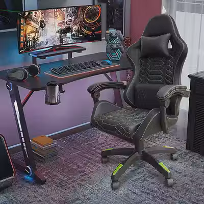Cadeira Gamer Ergonômica com Estrutura Reforçada, Reclinação 90°-150°, Apoio de Braço Sincronizado e Suporte Lombar Ajustável – Conforto para Jogos e Home Office