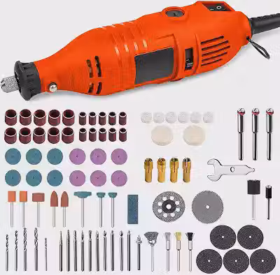 Micro Retífica Elétrica 135W 220V com 87 Acessórios, Mini Retífica com 6 Velocidades de 35000 RPM, Encaixe até 3.2 mm para Cortar, Lixar, Polir e Gravar
