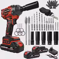 Trailabo Chave de Impacto 48V com Motor Brushless, 2 Baterias
