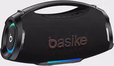 Basike Caixa de Som Estéreo Sem Fio, Boombox 200W, Bluetooth, preto