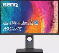Monitor BenQ PD2705Q QHD com 27', Painel IPS, 100% sRGB e Rec. 709, com Thunderbolt 3 para MacBook, Modo DualView e CAD/CAM, tela Anti-Reflexo, Ajuste de Altura e Brightness Intelligence
