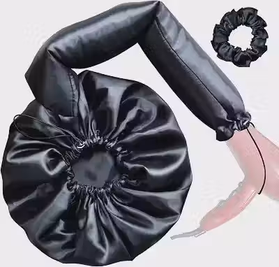 Touca Difusora Cetim Dupla Face Secadora Anti-frizz Seda (Preto)