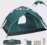 Barraca Camping para 3 4 Pessoas À Prova D'água Dois Andares com 2 Portas, Tenda de Acampamento Pop-up Instantânea Barraca de cúpula, Barraca de Família à Prova D'água