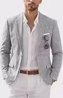 Blazer masculino de linho, casacos esportivos casuais leves, jaqueta lisa slim fit para uso diário