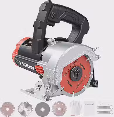 Victool Serra Mármore Elétrica 1500W 220V, Disco 110mm, 11000RPM, Corte Ajustável 0-45°, Profundidade de Corte 33mm, Cortadora de Cerâmica, Mármore, Granito e Pedra com 4 Discos