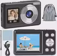Câmera Digital Portátil 4K com Zoom de 18X, Câmera Vlogging de 48 MP, Câmeras Compactas de Ponto de Viagem, Maquina Fotografica, Tela LCD de 2,5 Polegadas
