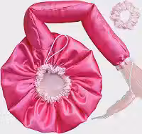 Touca Difusora Cetim Dupla Face Secadora Anti-frizz Seda (Pink/Rosa)