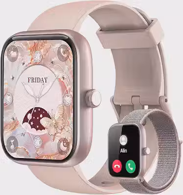 Smartwatch Feminino 1,83' HD com Alexa, Bluetooth e 2 Pulseiras