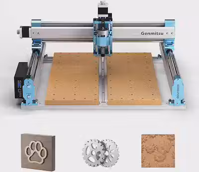 Fresadora CNC Genmitsu 4040-PRO para fresagem, corte de metal, acrílico, controle GRBL, acionada por parafuso de avanço, gravação de 3 eixos, área de trabalho de 40 x 40 cm x 7,9 cm