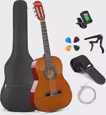 VEDO Violão Acústico 36 Polegadas Tamanho 3/4 Cordas de Nylon