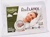 Travesseiro Duoflex Real Látex Alto 16 cm, Branco, para fronha 50 x 70 cm