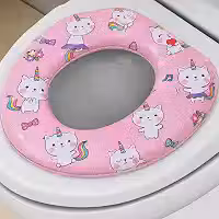 Redutor de Assento Infantil Estampado Fofo Acolchoado, Assento para Vaso Sanitário Criança Estofado (Unicórnio)