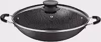 Wok Tramontina Paris Em Alumínio Com Revestimento Interno E Externo Em Antiaderente Starflon Max Chumbo Com Tampa De Vidro 36 Cm 6,0 L