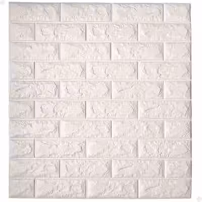 Kit 10 Painel 3D Revestimento de Parede Tijolinho Autocolante Lorben (Branco)
