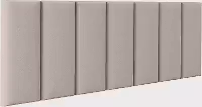 Cabeceira Cama Box Casal Kit C/ 7un Modulos Estofados Adesivo (Bege)