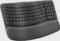 Teclado Ergonômico Sem fio Logitech Wave Keys com Design Ondulado, Descanso de Pulso Acolchoado, Conexão Bluetooth ou Receptor USB Logi Bolt, Compatível com Windows/Mac/iPad e Layout ABNT2 - Grafite