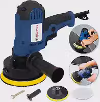 HOLTTER Politriz Lixadeira Rotativa Multifunções Automotiva Polidor Profissional Com Velocidade Variável 5 Polegadas 600W 4500 RPM Mandril125mm Polir Lixar Carro Azulejo Madeira Com Acessórios (110)
