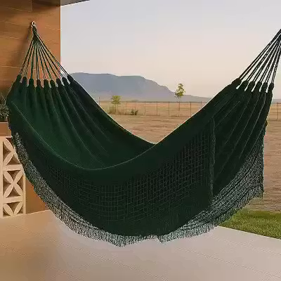 Rede de Descanso Jeans 100% Algodão 4,00x1,50m – Conforto, Qualidade e Durabilidade Dormir (Verde)