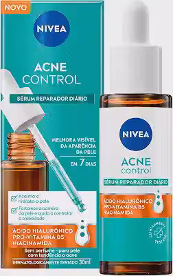 NIVEA Sérum Reparador Diário Acne Control 30ml, Acalma e Hidrata, Controla Oleosidade, Fortalece a Barreira da Pele, Pele com Tendência a Acne