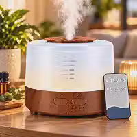 Umidificador Difusor Aromatizador Purificador De Ar 700ml Ultrassônico Com Controle E Luz De Led 7 Cores Abajur Led Bivolt – Super Premium