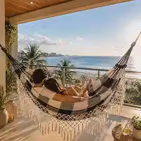 Rede de Dormir Casal Pernambucana 100% Algodão – Tradicional, Confortável e Resistente, Suporta até 170kg, Ideal para Descanso e Lazer (XD PRETO E BRANCO)