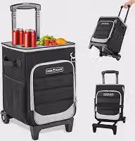 INSMEER Cooler com Rodas 40L, 60 Latas, Bolsa Térmica Dobrável 2 em 1