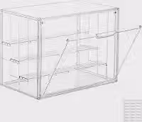 Attelite Vitrine De Acrílico, Atualização De 4 Camadas, Vitrine Transparente Com 3 Divisórias Ajustáveis, Caixa De Armazenamento Grande Empilhável Com Porta Magnética Para Bonecos De Ação Colecionáv