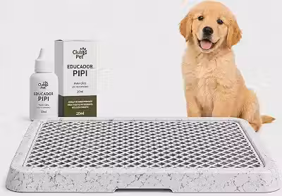 Kit Banheiro Sanitário Higiênico para Cachorro e Pet com Grade + Educador de Xixi – Lavável, Reutilizável e Fácil de Limpar para Cães e Filhotes