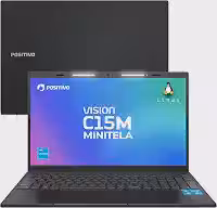 Notebook Positivo Vision C15M Intel Celeron N4500 Linux 8GB RAM 128GB eMMC Tela 15' Full HD IPS Antirreflexo – com Minitela - Cinza