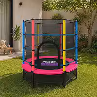 Pula Pula Cama Elástica Trampolim Grande Criança Infantil Adolescente Brinquedo 1.55m Rede suporta 150kg com Rede de Proteção Quina Acolchoada Entrada com Zíper Amarelo/Azul/Rosa - Lojas Tahara