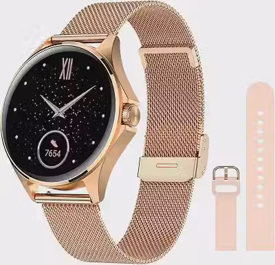Smartwatch Feminino Relógio Inteligente com IA Chatgpt, 1.32’’ AMOLED,iOS Android, IP68 Água, Frequência Cardíaca, Monitor de Sono, 100 Esportes, 2 Pulseiras silicone e couro