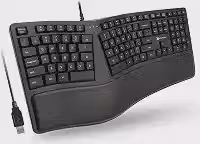 Teclado Ergonômico X9 Performance com Fio - Design Dividido com Descanso de Pulso Acolchoado - 110 Teclas USB com Cabo de 1,5 m - Teclado para Laptop e PC