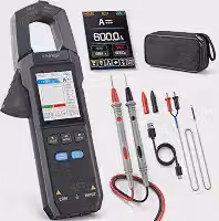 FNIRSI Alicate Amperímetro Digital Dmc-100 Multímetro 10000 Contagens, Testador De Amperímetro De Voltagem 600A Com Lanterna, Voltagem Ca/Cc, Corrente Ca/Cc, Capacitância, Resistência, Continuidade,