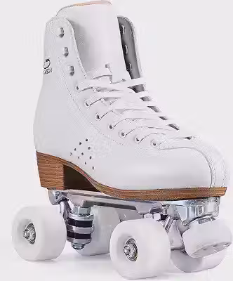 PAPAISON Patins para mulheres e homens, 2 camadas de couro de microfibra de luxo, duas fileiras - patins clássicos para meninas, quad-patins profissionais ao ar livre para crianças e adultos..