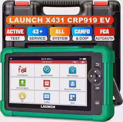 LAUNCH Scanner de veículo X431 CRP919 New Energy, ferramenta de digitalização EV 2026 com todos os sistemas, código ECU, controle bidirecional, serviço 43, CANFD e DOIP, atualização gratuita de 2 anos