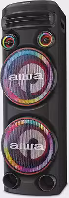 Aiwa AWS-T2W-02 Torre de Som Bluetooth Preto 2300W RMS com RGB LED e Dupla Luz Strobo