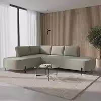 Sofá Canto Orgânico 4 Lugares Bouclé Verde Luna 265cm Yescasa Verde