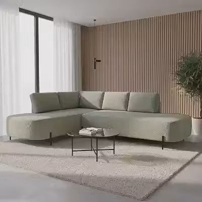 Sofá Canto Orgânico 4 Lugares Bouclé Verde Luna 265cm Yescasa Verde
