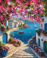 MBNTJHT Kit de pintura de cenário DIY por números para adultos, kits de pintura de paisagem sem moldura por números em tela com pincéis, flores e kits de pintura a óleo do mar para decoração de parede