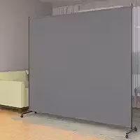 Divisor de ambiente de painel único/biombo de privacidade com rodízios e freios - Divisória elegante e versátil para casa, escritório, escola e restaurante (cinza, 1,8 m x 1,8 m)