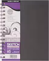 DALER ROWNEY Simply Sketchbook, Papel para Desenho em Caderneta, com Espiral, Tamanho A5, Gramatura 100 g/m²