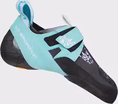Sapatilha de escalada feminina Skwama vegana de alto desempenho, carbono/turquesa, tamanho 3