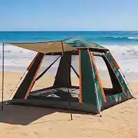 New Hawaii Barraca de Camping Automática 4/5/6 Pessoas, Impermeável com Mosquiteiro e Cobertura Solar, Dobrável