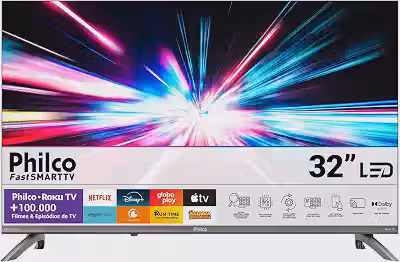 Smart TV 32' Philco Roku TV Dolby Áudio HDR10 P32CRB