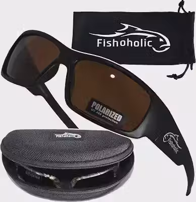 Óculos de sol de pesca polarizados UV400 (14 opções) Presente de pesca com estojo rígido e bolsa