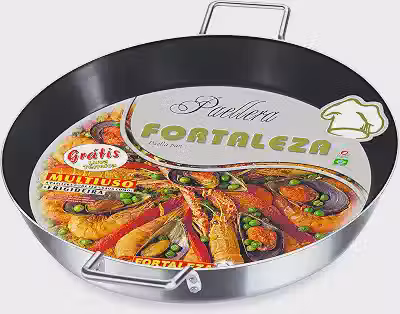 Paellera 45 cm Alumínio Fortaleza Preto Interno/Fosco Externo
